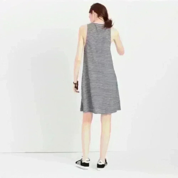 MADEWELL Highpoint Tank Striped Dress Gray XXS - Picture 3 of 10